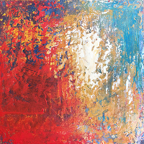 Julia Wright Crosara, Improvisation, No. 4, mixed media, 18x18 in.